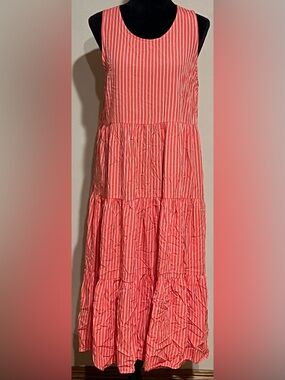 a new day Coral-Pink Striped Dress